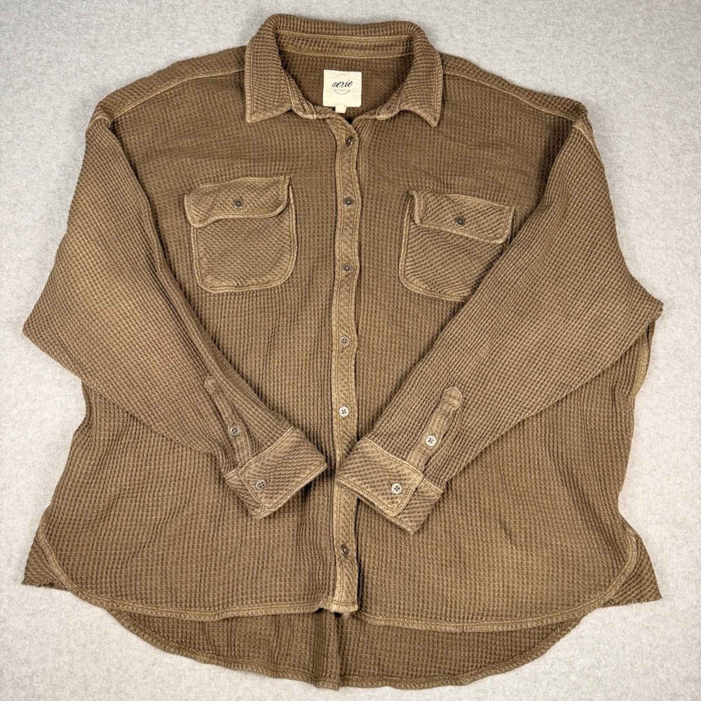 Aerie Forest Green Button Down Shirt